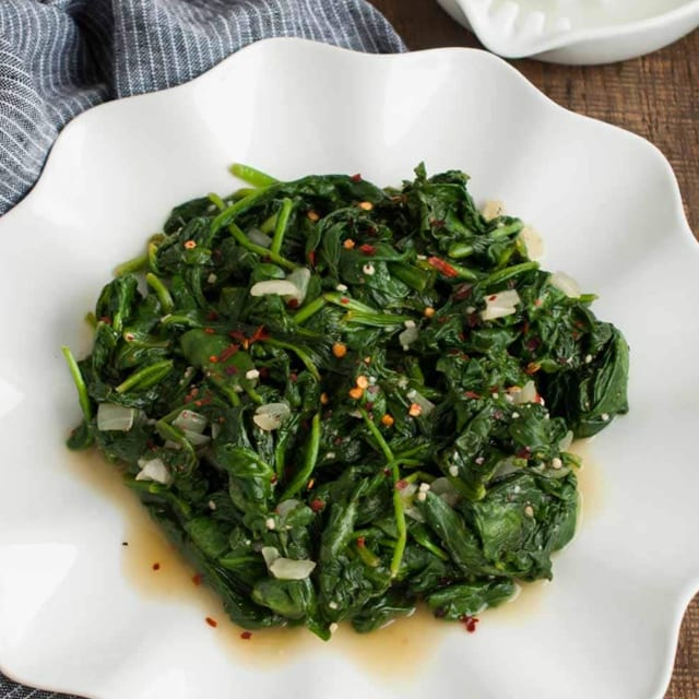 Sauteed Spinach.