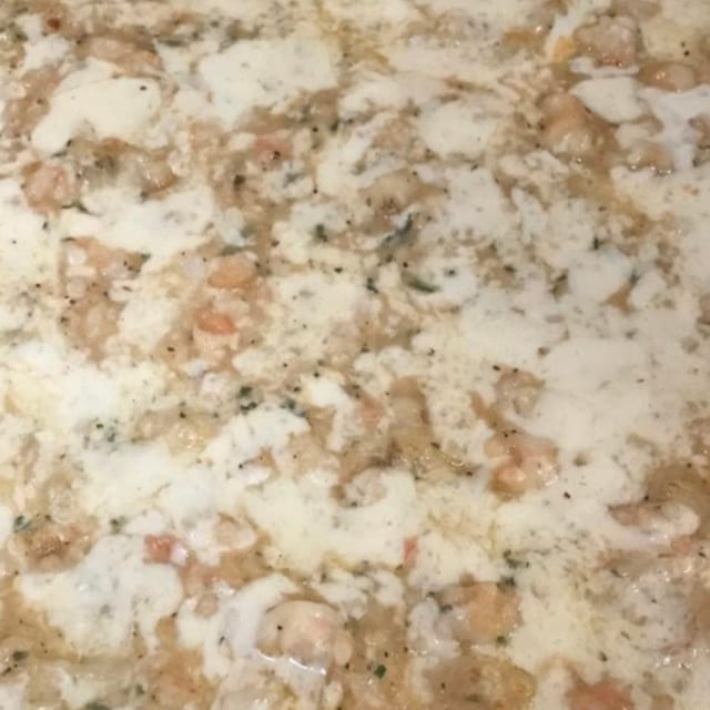 Shrimp Scampi Pizza.