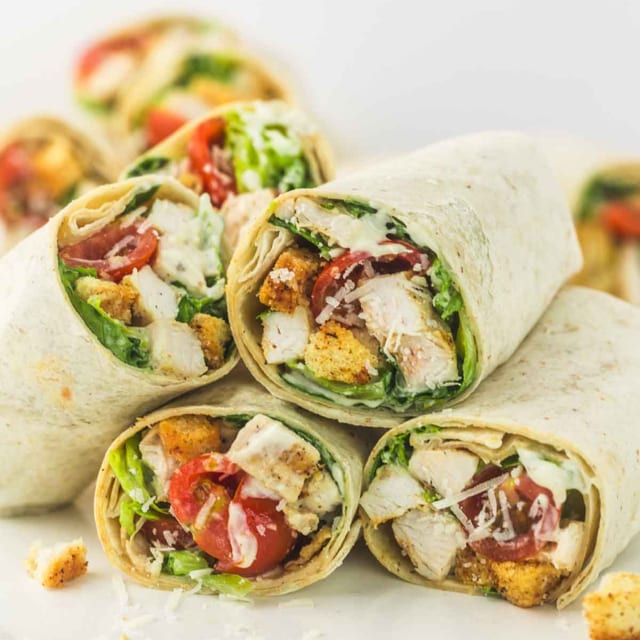 Chicken Caesar Wrap Lunch.