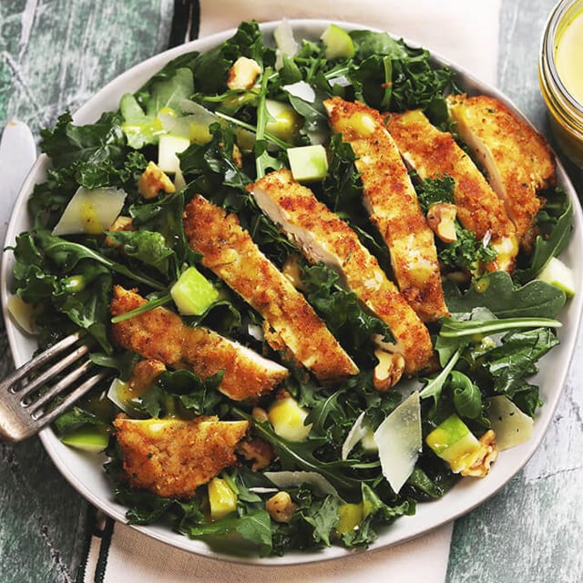 Crispy Chicken Cutlet Salad.