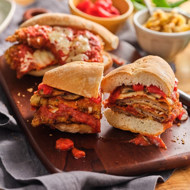 Veal Parmigiana Sandwich.